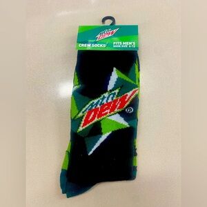 Mountain Dew Men's Crew Socks - Black and Green